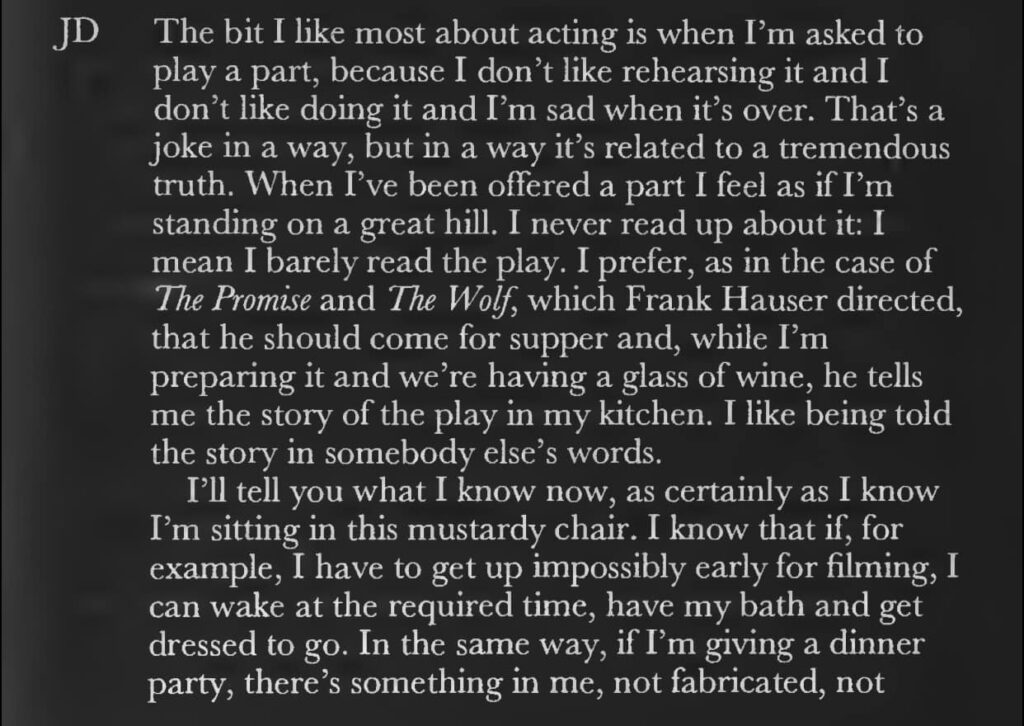 Judy Dench about acting process 1